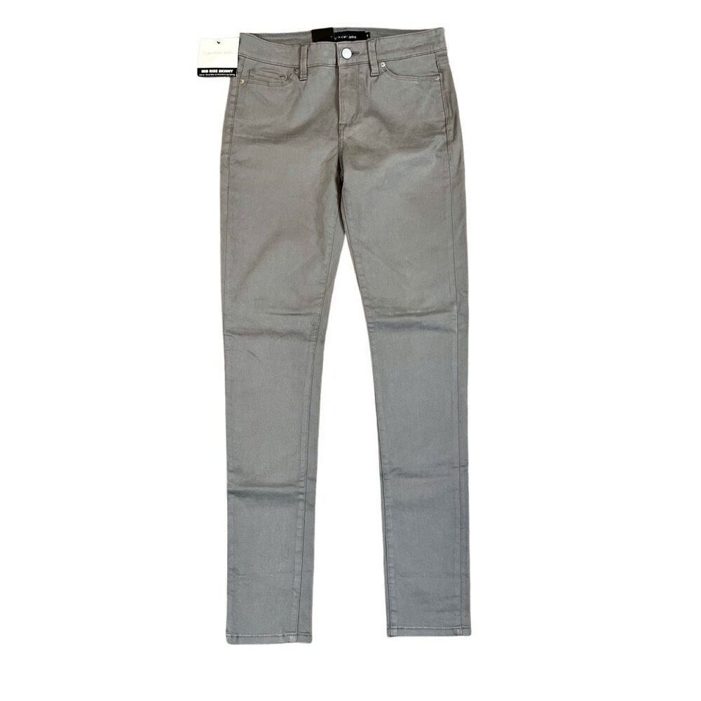 New NWT Calvin Klein Mid Rise Skinny Gray Jeans 2